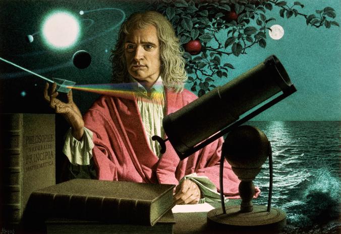Sir Isaac Newton's experiment in 1665 showed that a prism bends visible light and that each color refracts at a slightly different angle depending on the wavelength of the color.
