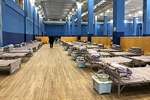 A Fangcang hospital (makeshift hospital) in Wuhan, Hubei, China, which was converted from Tazihu Sports Center for treating mild COVID-19 patients. 汮汐