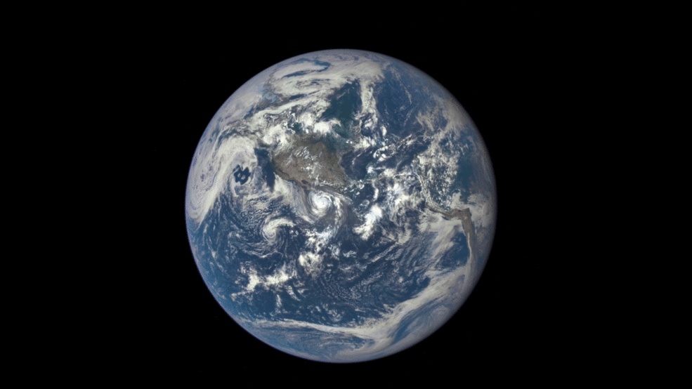 This animation features actual satellite images of the far side of the moon, illuminated by the sun, as it crosses between the DSCOVR spacecraft's Earth Polychromatic Imaging Camera (EPIC) and telescope, and the Earth - one million miles away | NASA/NOAA